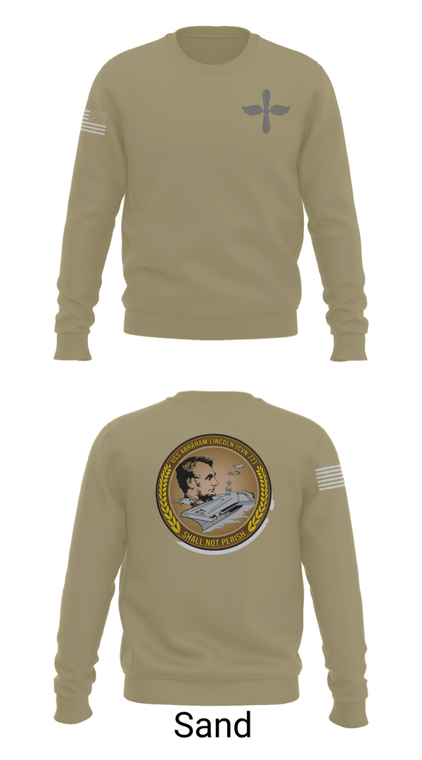 Crew Neck Sweatshirt, CVN 72 Abraham Lincoln, , Teamtime, Team time, sublimation, custom sports apparel, team uniforms, spirit wear, spiritwear, sports uniforms, custom shirts, team store, custom team store, fundraiser sports, apparel fundraiser