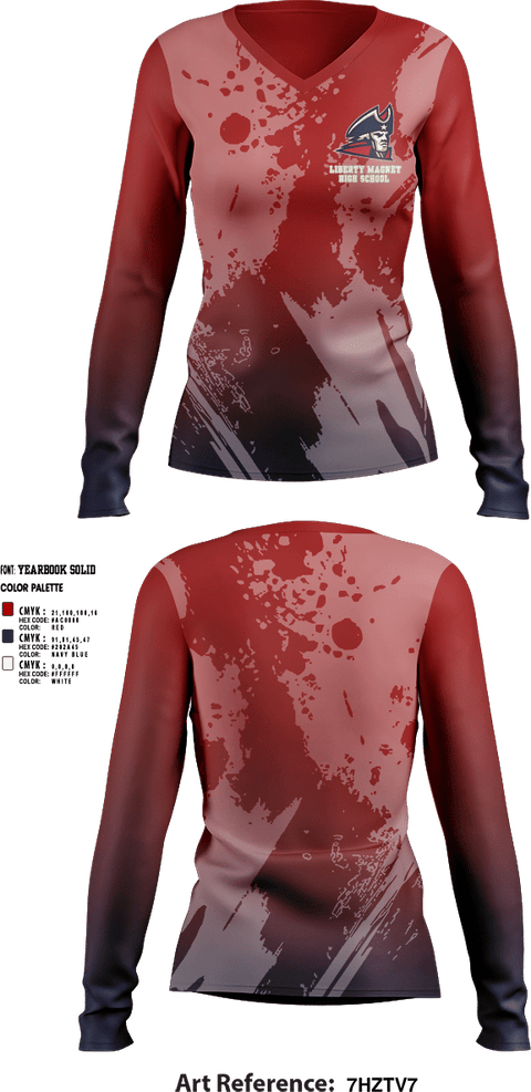 Womens Long Sleeve Vneck Shirt, Liberty Magnet High School Tennis, Tennis, Teamtime, Team time, sublimation, custom sports apparel, team uniforms, spirit wear, spiritwear, sports uniforms, custom shirts, team store, custom team store, fundraiser sports, apparel fundraiser
