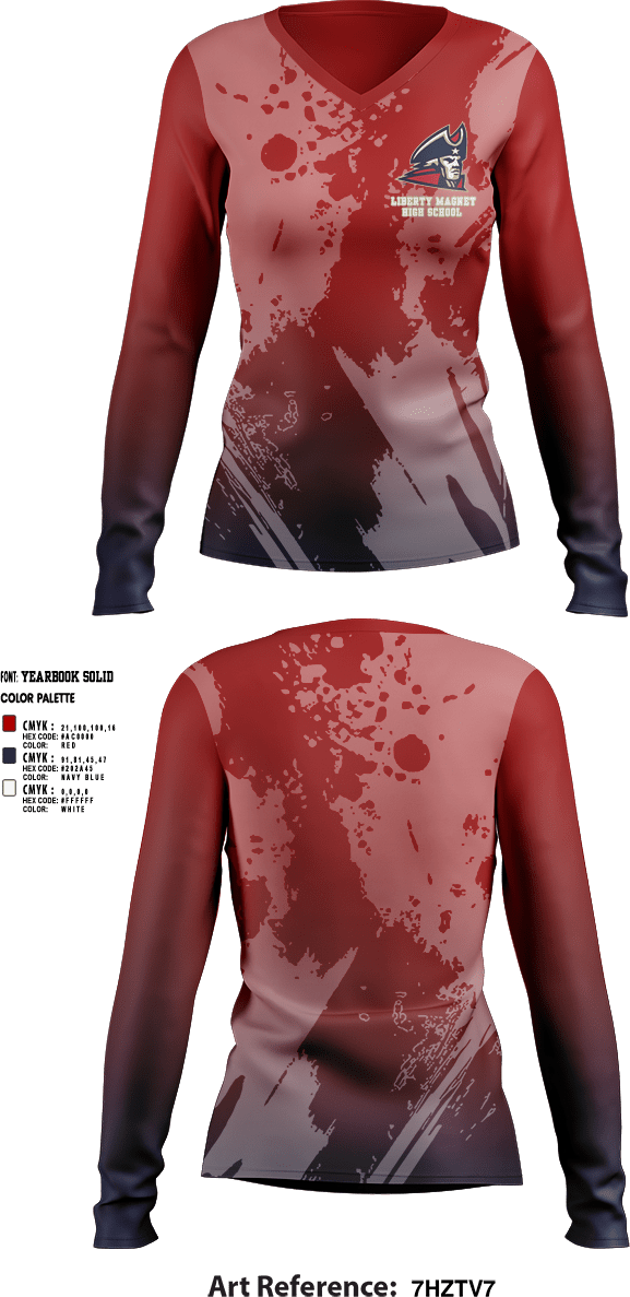 Womens Long Sleeve Vneck Shirt, Liberty Magnet High School Tennis, Tennis, Teamtime, Team time, sublimation, custom sports apparel, team uniforms, spirit wear, spiritwear, sports uniforms, custom shirts, team store, custom team store, fundraiser sports, apparel fundraiser