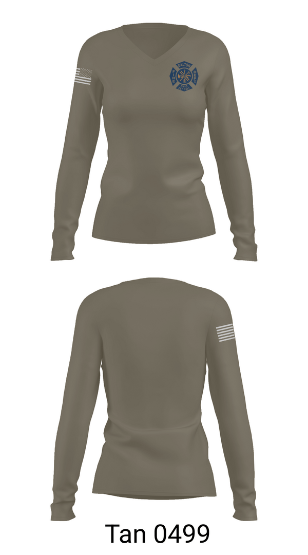 Womens Long Sleeve Vneck Shirt, Dalton Fire Department, , Teamtime, Team time, sublimation, custom sports apparel, team uniforms, spirit wear, spiritwear, sports uniforms, custom shirts, team store, custom team store, fundraiser sports, apparel fundraiser