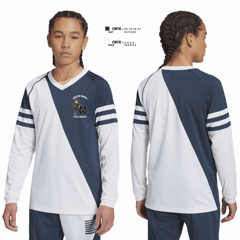 Womens Long Sleeve Vneck Shirt, Hamilton-Wenham Regional High School Field Hockey, Field Hockey, Teamtime, Team time, sublimation, custom sports apparel, team uniforms, spirit wear, spiritwear, sports uniforms, custom shirts, team store, custom team store, fundraiser sports, apparel fundraiser