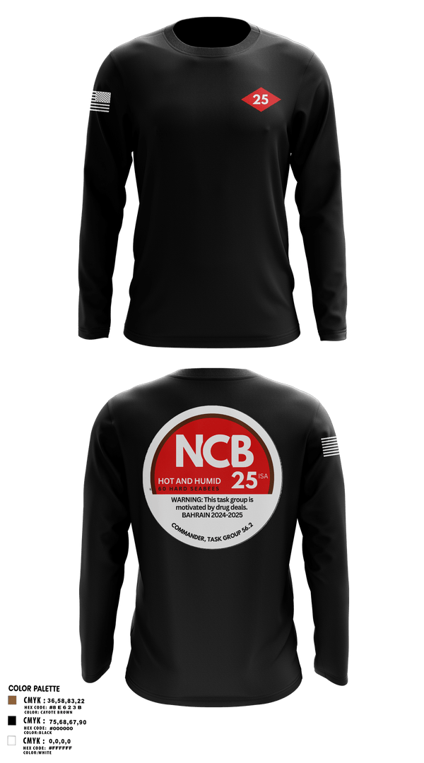 Long Sleeve Performance Shirt, NMCB 25 CTG 56.2, Navy, Teamtime, Team time, sublimation, custom sports apparel, team uniforms, spirit wear, spiritwear, sports uniforms, custom shirts, team store, custom team store, fundraiser sports, apparel fundraiser