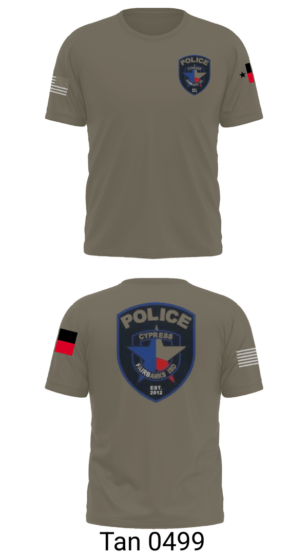 Short Sleeve Performance Shirt, Cypress- Fairbanks ISD Police Department, Police, Teamtime, Team time, sublimation, custom sports apparel, team uniforms, spirit wear, spiritwear, sports uniforms, custom shirts, team store, custom team store, fundraiser sports, apparel fundraiser