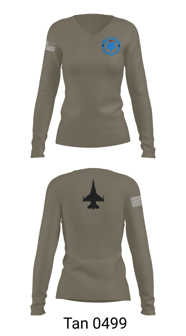 Womens Long Sleeve Vneck Shirt, 169th Maintenance Squadron, , Teamtime, Team time, sublimation, custom sports apparel, team uniforms, spirit wear, spiritwear, sports uniforms, custom shirts, team store, custom team store, fundraiser sports, apparel fundraiser