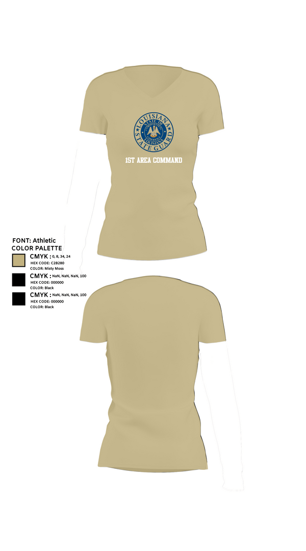 Womens Short Sleeve Vneck Shirt, 1st Area Command, , Teamtime, Team time, sublimation, custom sports apparel, team uniforms, spirit wear, spiritwear, sports uniforms, custom shirts, team store, custom team store, fundraiser sports, apparel fundraiser