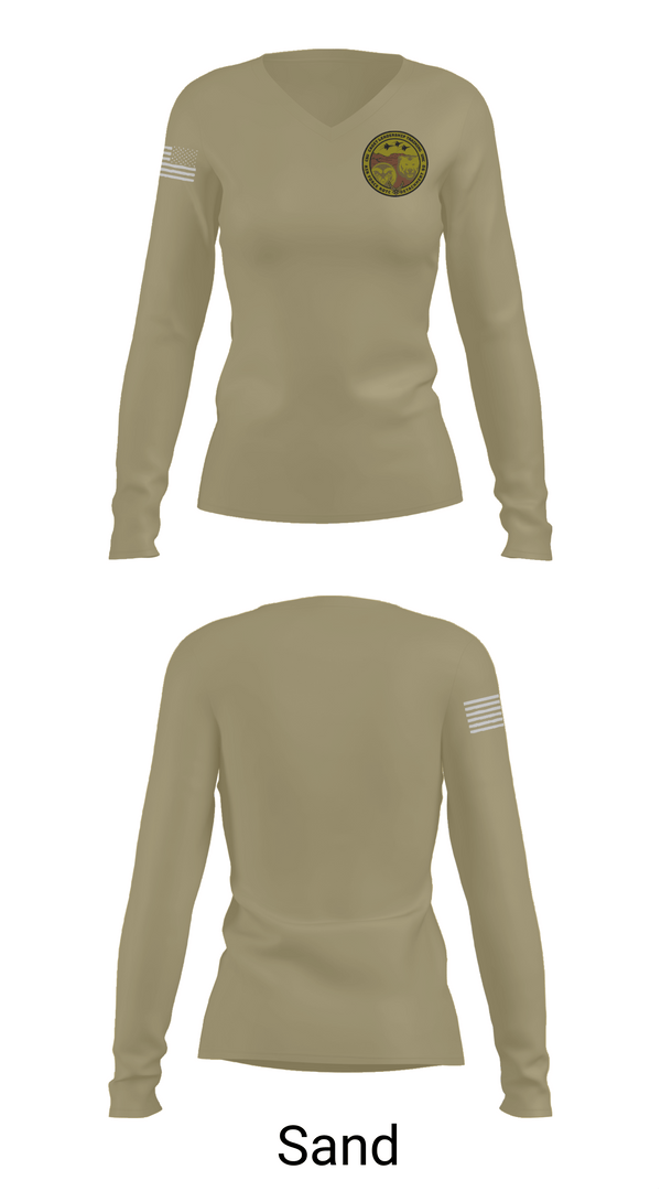 Womens Long Sleeve Vneck Shirt, Cadet Leadership Training Squadron, Air Force, Teamtime, Team time, sublimation, custom sports apparel, team uniforms, spirit wear, spiritwear, sports uniforms, custom shirts, team store, custom team store, fundraiser sports, apparel fundraiser