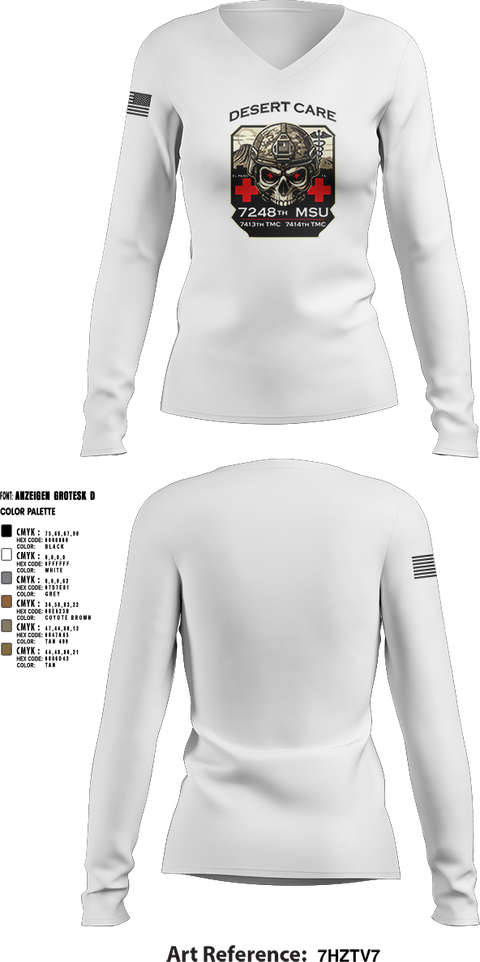 Womens Long Sleeve Vneck Shirt, 7248th MSU, , Teamtime, Team time, sublimation, custom sports apparel, team uniforms, spirit wear, spiritwear, sports uniforms, custom shirts, team store, custom team store, fundraiser sports, apparel fundraiser