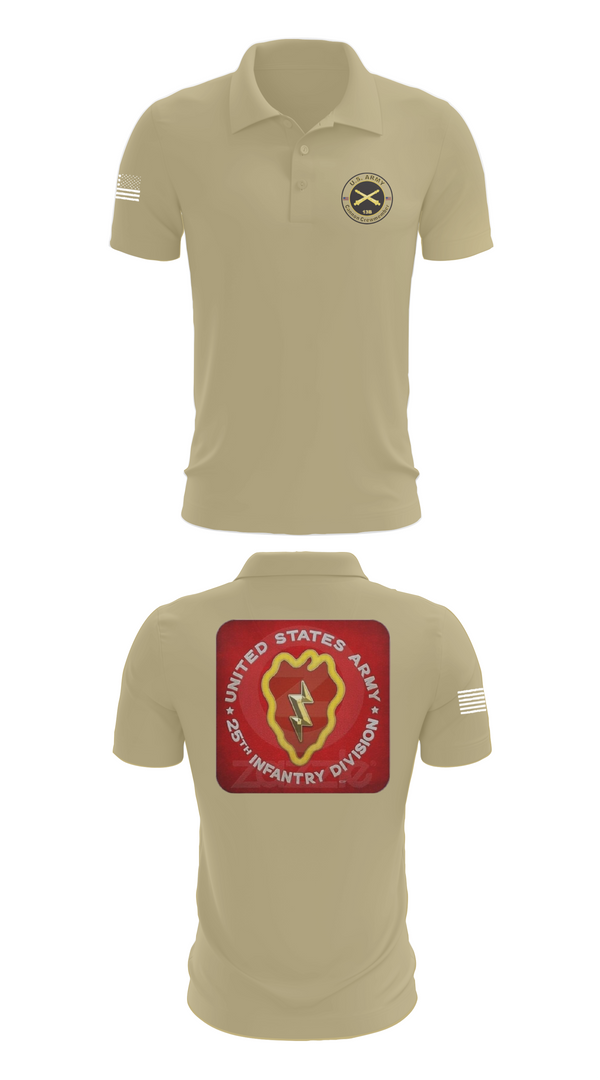 Short Sleeve Performance Polo, 25th infantry division C-Btry 1/8 FA, , Teamtime, Team time, sublimation, custom sports apparel, team uniforms, spirit wear, spiritwear, sports uniforms, custom shirts, team store, custom team store, fundraiser sports, apparel fundraiser