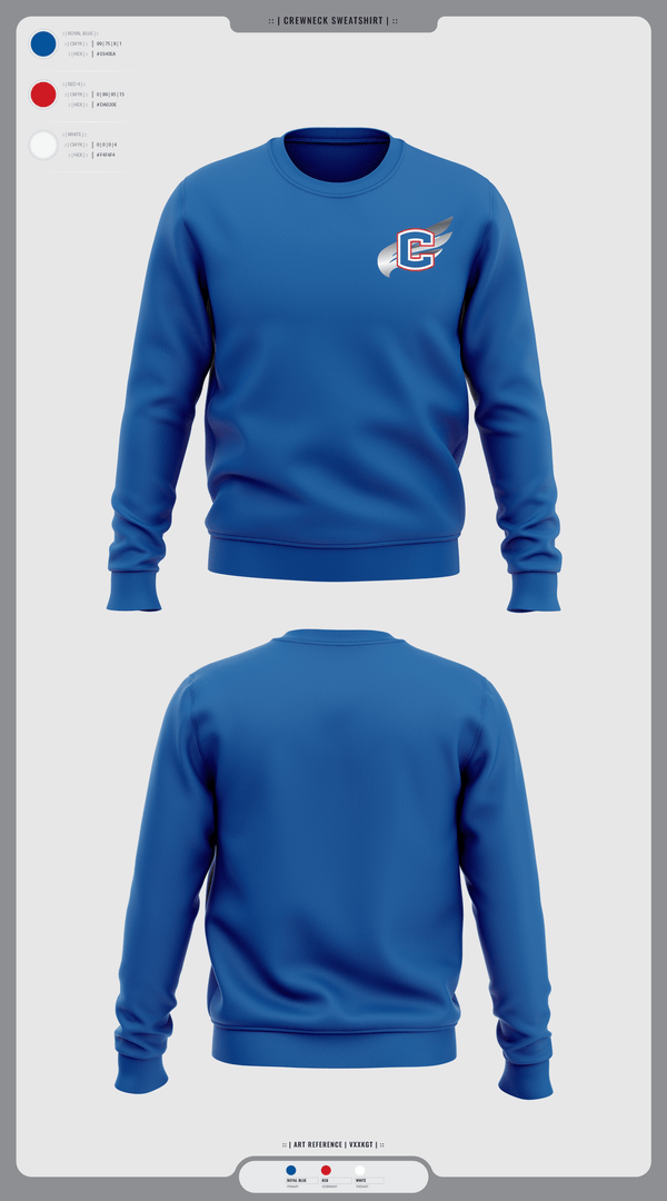 Crew Neck Sweatshirt, Cleveland Blue Raiders, Track & Field, Teamtime, Team time, sublimation, custom sports apparel, team uniforms, spirit wear, spiritwear, sports uniforms, custom shirts, team store, custom team store, fundraiser sports, apparel fundraiser