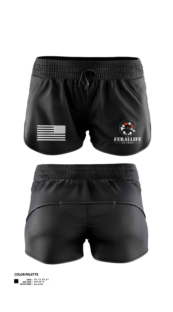 Womens Shorts, Ferallife Guards, , Teamtime, Team time, sublimation, custom sports apparel, team uniforms, spirit wear, spiritwear, sports uniforms, custom shirts, team store, custom team store, fundraiser sports, apparel fundraiser