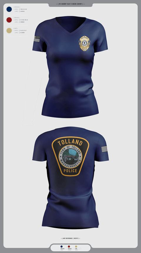 Womens Short Sleeve Vneck Shirt, Tolland Police Department, , Teamtime, Team time, sublimation, custom sports apparel, team uniforms, spirit wear, spiritwear, sports uniforms, custom shirts, team store, custom team store, fundraiser sports, apparel fundraiser