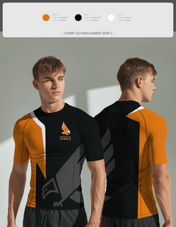 Short Sleeve Rash Guard Shirt, Mcdonogh Boys Tennis, Tennis, Teamtime, Team time, sublimation, custom sports apparel, team uniforms, spirit wear, spiritwear, sports uniforms, custom shirts, team store, custom team store, fundraiser sports, apparel fundraiser