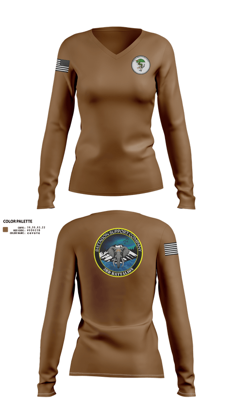 Womens Long Sleeve Vneck Shirt, , Army, Teamtime, Team time, sublimation, custom sports apparel, team uniforms, spirit wear, spiritwear, sports uniforms, custom shirts, team store, custom team store, fundraiser sports, apparel fundraiser