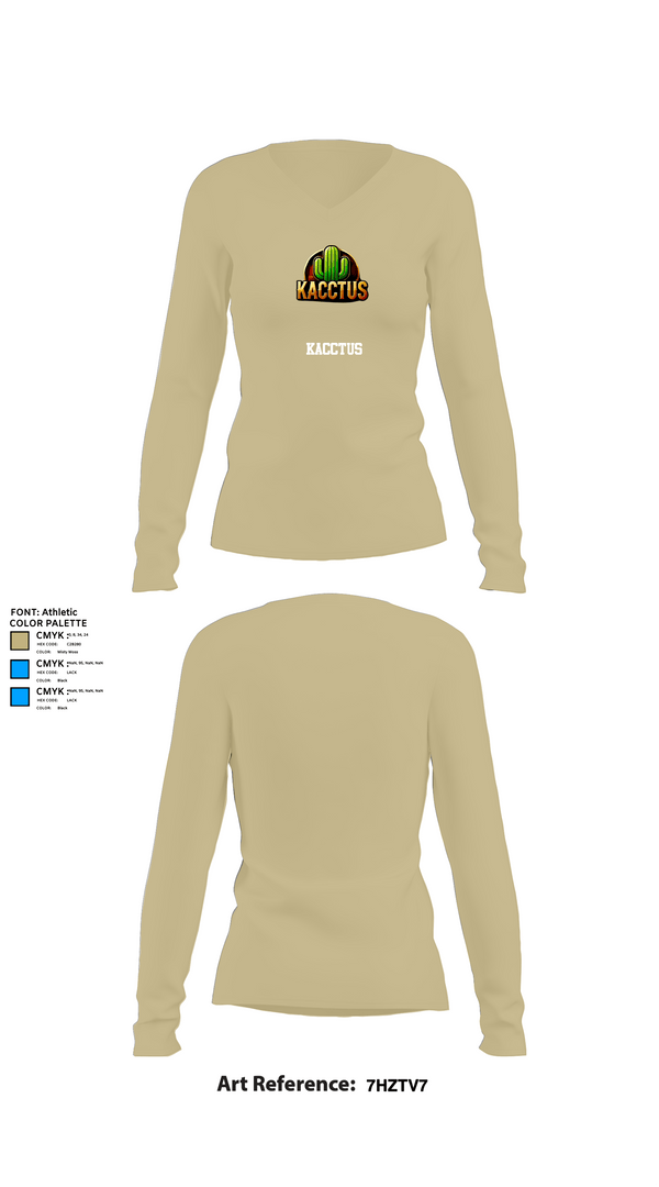 Womens Long Sleeve Vneck Shirt, Kacctus, E-Sports, Teamtime, Team time, sublimation, custom sports apparel, team uniforms, spirit wear, spiritwear, sports uniforms, custom shirts, team store, custom team store, fundraiser sports, apparel fundraiser
