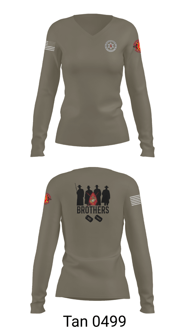 Womens Long Sleeve Vneck Shirt, Wpns 1/8 Mortars, , Teamtime, Team time, sublimation, custom sports apparel, team uniforms, spirit wear, spiritwear, sports uniforms, custom shirts, team store, custom team store, fundraiser sports, apparel fundraiser