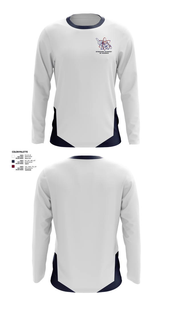 Long Sleeve Performance Shirt, Syracuse Academy of Science Track and Field, Track & Field, Teamtime, Team time, sublimation, custom sports apparel, team uniforms, spirit wear, spiritwear, sports uniforms, custom shirts, team store, custom team store, fundraiser sports, apparel fundraiser