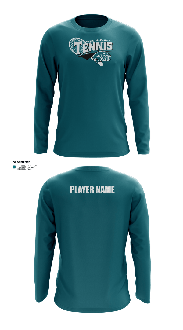 Long Sleeve Performance Shirt, Bonney Lake Panthers Tennis, Tennis, Teamtime, Team time, sublimation, custom sports apparel, team uniforms, spirit wear, spiritwear, sports uniforms, custom shirts, team store, custom team store, fundraiser sports, apparel fundraiser