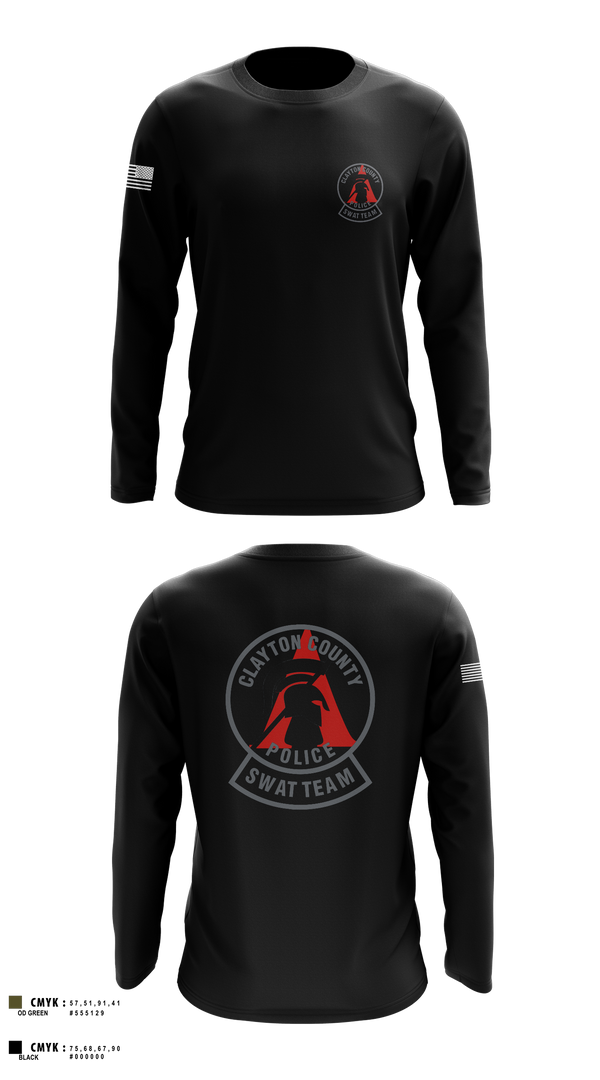 Long Sleeve Performance Shirt, Clayton County Police SWAT Team, Police, Teamtime, Team time, sublimation, custom sports apparel, team uniforms, spirit wear, spiritwear, sports uniforms, custom shirts, team store, custom team store, fundraiser sports, apparel fundraiser