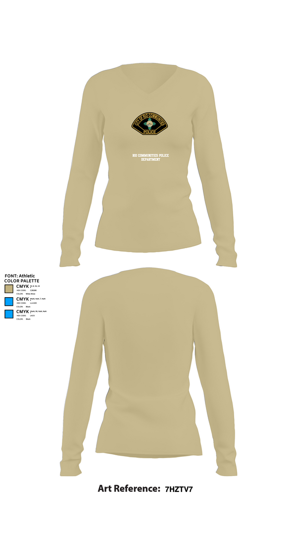 Womens Long Sleeve Vneck Shirt, Rio Communities Police Department, , Teamtime, Team time, sublimation, custom sports apparel, team uniforms, spirit wear, spiritwear, sports uniforms, custom shirts, team store, custom team store, fundraiser sports, apparel fundraiser