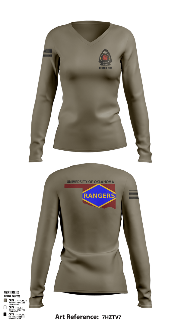 Womens Long Sleeve Vneck Shirt, , Army, Teamtime, Team time, sublimation, custom sports apparel, team uniforms, spirit wear, spiritwear, sports uniforms, custom shirts, team store, custom team store, fundraiser sports, apparel fundraiser