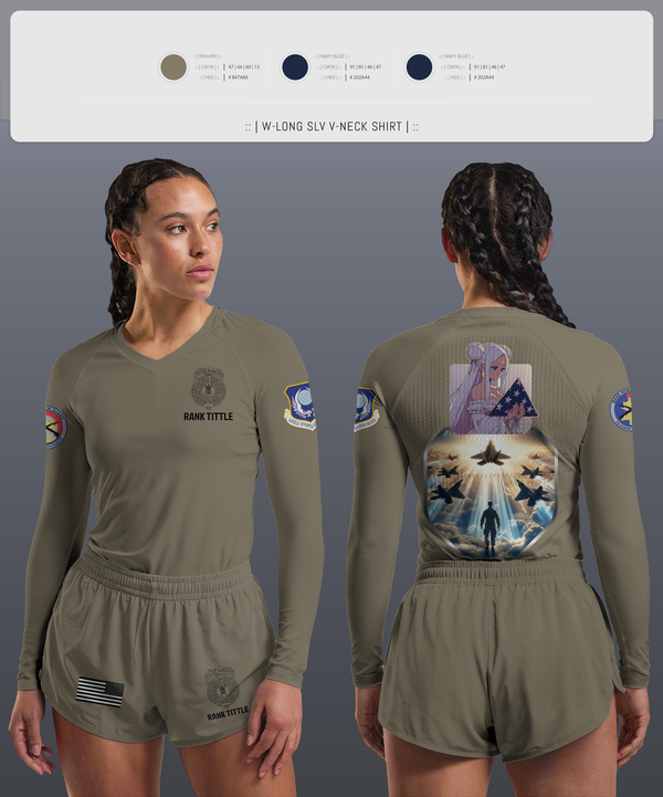 Womens Long Sleeve Vneck Shirt, , Marines, Teamtime, Team time, sublimation, custom sports apparel, team uniforms, spirit wear, spiritwear, sports uniforms, custom shirts, team store, custom team store, fundraiser sports, apparel fundraiser