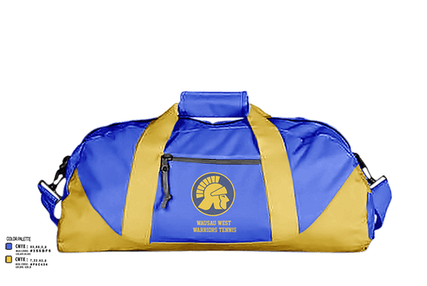 Duffle Bag, Wausau West Warriors Tennis, Tennis, Teamtime, Team time, sublimation, custom sports apparel, team uniforms, spirit wear, spiritwear, sports uniforms, custom shirts, team store, custom team store, fundraiser sports, apparel fundraiser