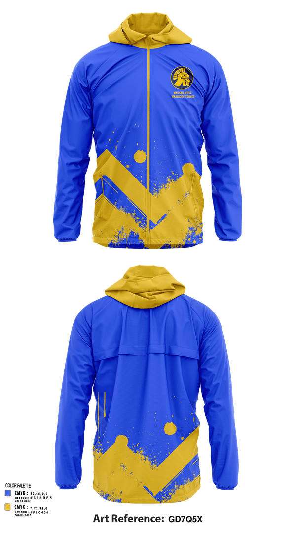 Windbreaker, Wausau West Warriors Tennis, Tennis, Teamtime, Team time, sublimation, custom sports apparel, team uniforms, spirit wear, spiritwear, sports uniforms, custom shirts, team store, custom team store, fundraiser sports, apparel fundraiser