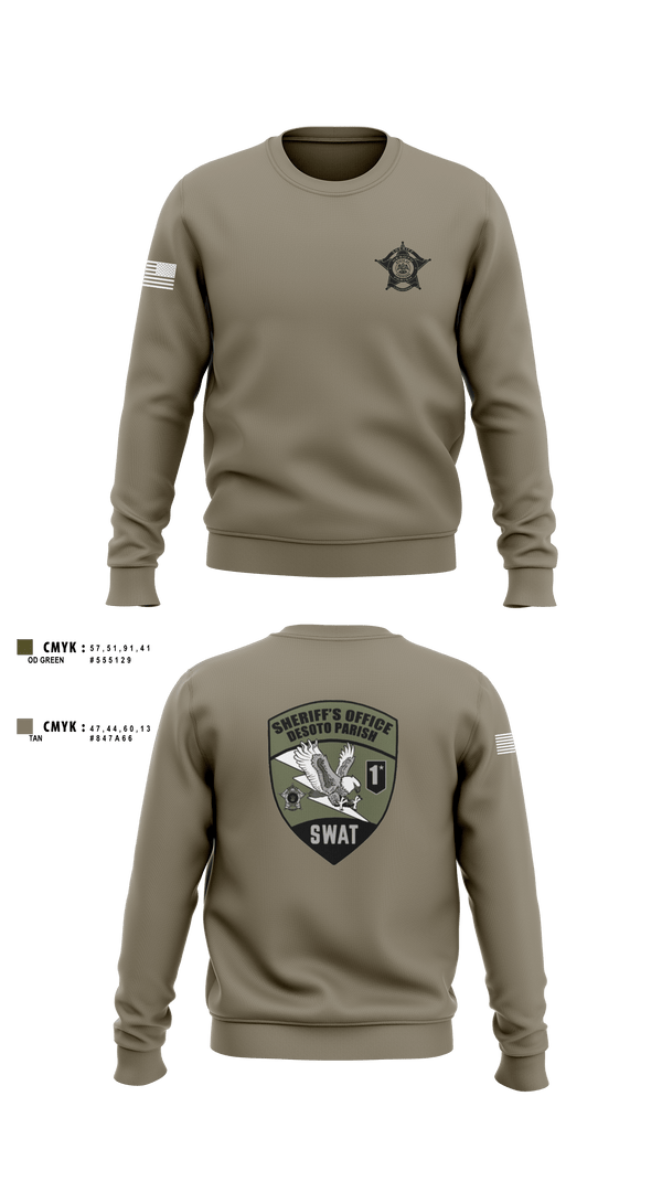 Crew Neck Sweatshirt, Desoto Parish Sheriff’s Office SWAT, , Teamtime, Team time, sublimation, custom sports apparel, team uniforms, spirit wear, spiritwear, sports uniforms, custom shirts, team store, custom team store, fundraiser sports, apparel fundraiser