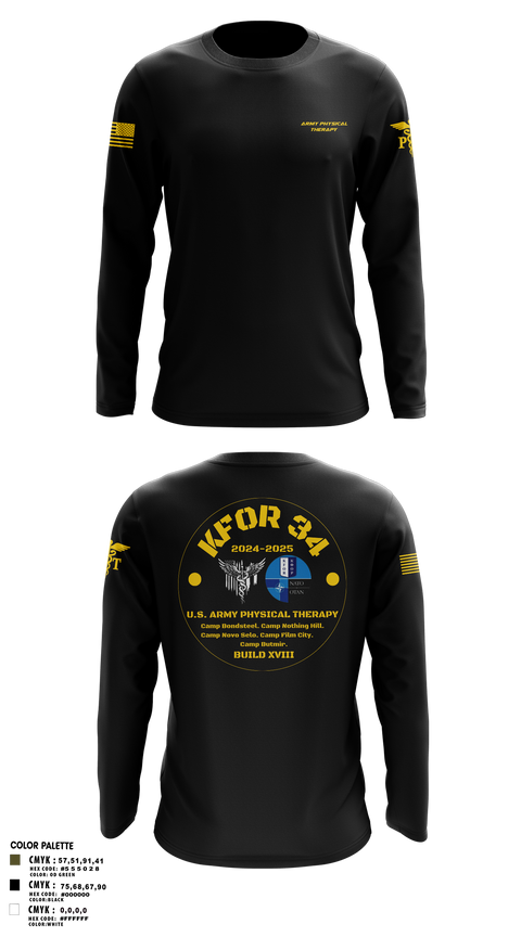 Long Sleeve Performance Shirt, KFOR34 Physical Therapy, Army, Teamtime, Team time, sublimation, custom sports apparel, team uniforms, spirit wear, spiritwear, sports uniforms, custom shirts, team store, custom team store, fundraiser sports, apparel fundraiser