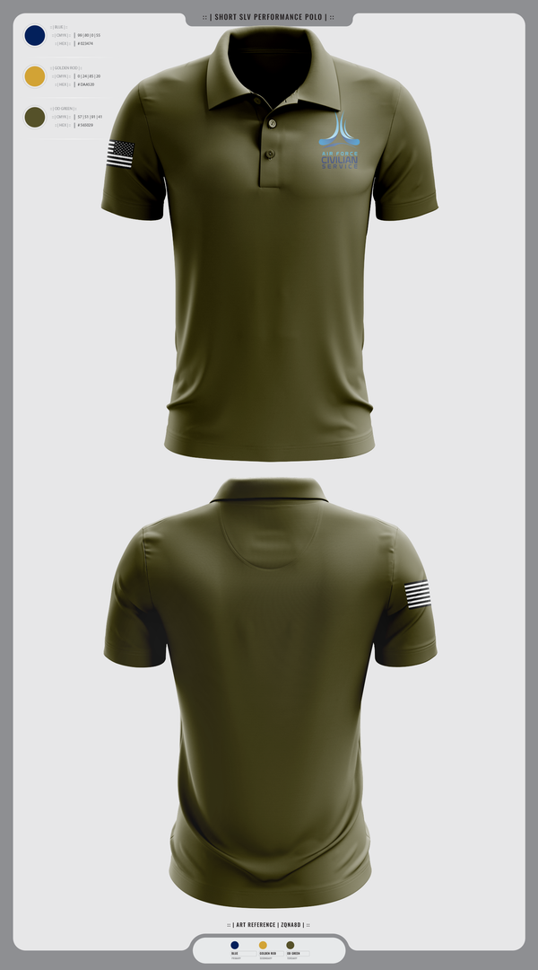 Short Sleeve Performance Polo, 9th Civil Engineer Squadron, , Teamtime, Team time, sublimation, custom sports apparel, team uniforms, spirit wear, spiritwear, sports uniforms, custom shirts, team store, custom team store, fundraiser sports, apparel fundraiser