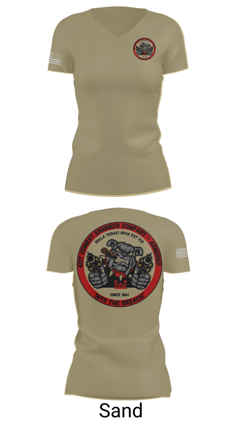 Womens Short Sleeve Vneck Shirt, 41st CEC-A, Army, Teamtime, Team time, sublimation, custom sports apparel, team uniforms, spirit wear, spiritwear, sports uniforms, custom shirts, team store, custom team store, fundraiser sports, apparel fundraiser
