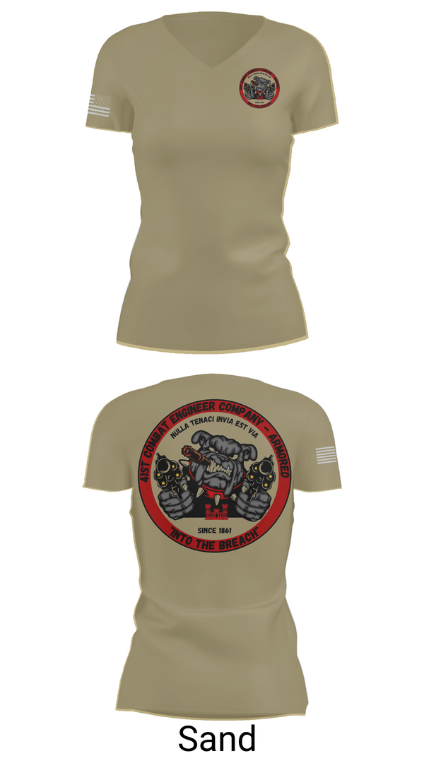 Womens Short Sleeve Vneck Shirt, 41st CEC-A, Army, Teamtime, Team time, sublimation, custom sports apparel, team uniforms, spirit wear, spiritwear, sports uniforms, custom shirts, team store, custom team store, fundraiser sports, apparel fundraiser