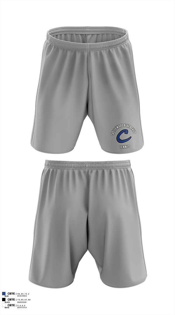 Athletic Shorts With Pockets, Castlewood Blue Devils, Tennis, Teamtime, Team time, sublimation, custom sports apparel, team uniforms, spirit wear, spiritwear, sports uniforms, custom shirts, team store, custom team store, fundraiser sports, apparel fundraiser