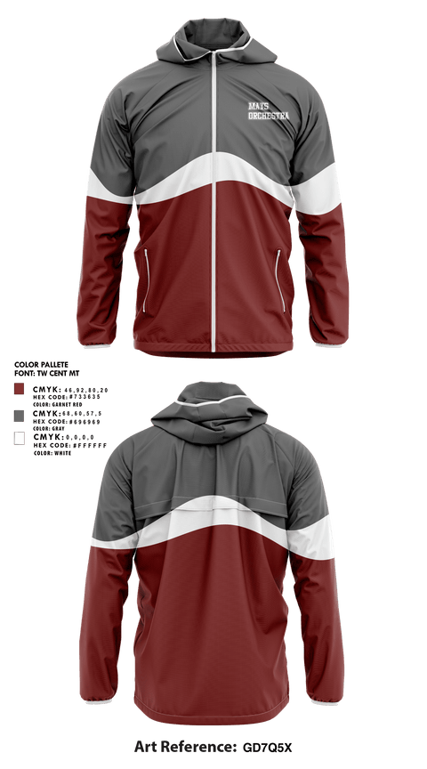 Windbreaker, Mays Orchestra, Spirit Store, Teamtime, Team time, sublimation, custom sports apparel, team uniforms, spirit wear, spiritwear, sports uniforms, custom shirts, team store, custom team store, fundraiser sports, apparel fundraiser