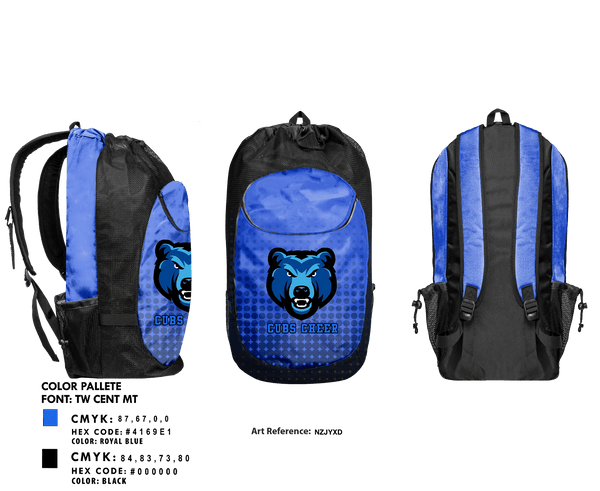 Gear Bag, Cubs Cheer, Cheer, Teamtime, Team time, sublimation, custom sports apparel, team uniforms, spirit wear, spiritwear, sports uniforms, custom shirts, team store, custom team store, fundraiser sports, apparel fundraiser