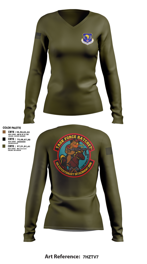 Womens Long Sleeve Vneck Shirt, OSI EDET 2506, , Teamtime, Team time, sublimation, custom sports apparel, team uniforms, spirit wear, spiritwear, sports uniforms, custom shirts, team store, custom team store, fundraiser sports, apparel fundraiser