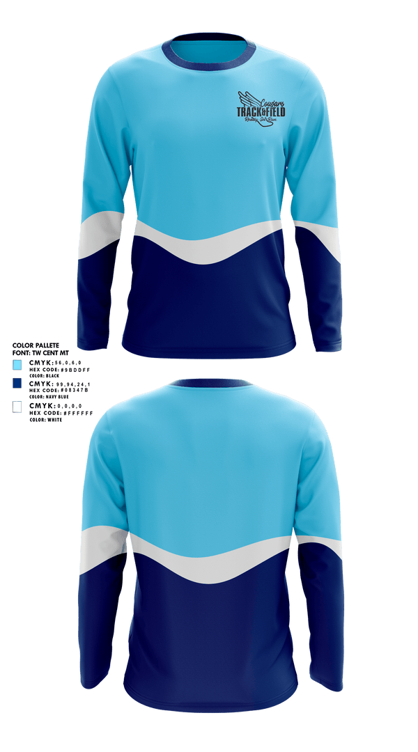 Long Sleeve Performance Shirt, Southwest Edgecombe Cougars, Track & Field, Teamtime, Team time, sublimation, custom sports apparel, team uniforms, spirit wear, spiritwear, sports uniforms, custom shirts, team store, custom team store, fundraiser sports, apparel fundraiser
