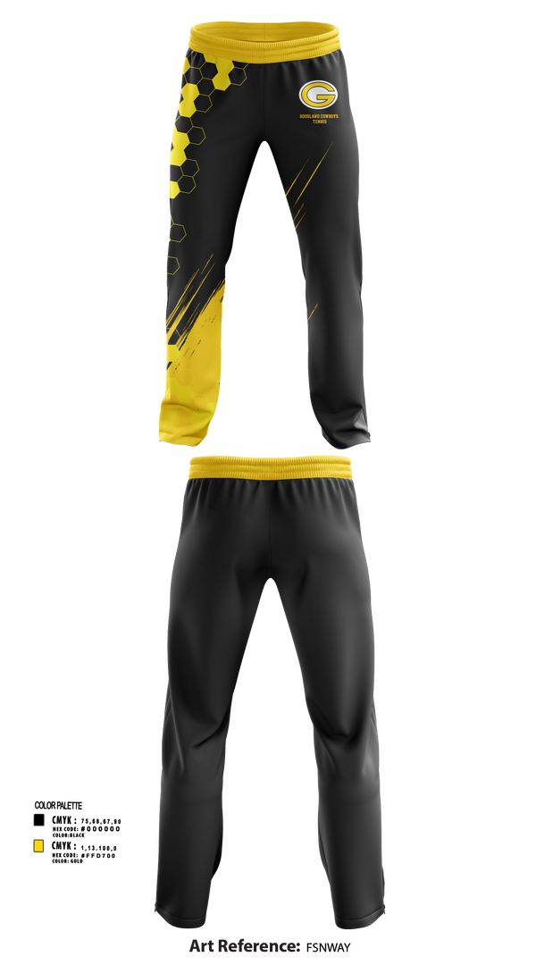 Sweatpants, Goodland Cowboys Tennis, Tennis, Teamtime, Team time, sublimation, custom sports apparel, team uniforms, spirit wear, spiritwear, sports uniforms, custom shirts, team store, custom team store, fundraiser sports, apparel fundraiser