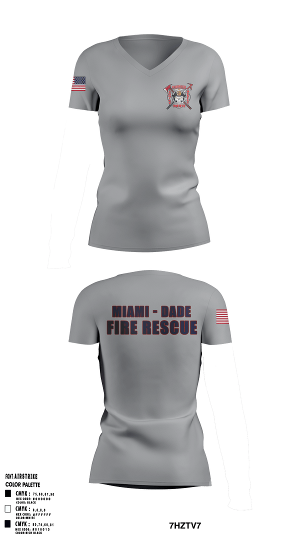 Womens Short Sleeve Vneck Shirt, Miami Dade Firehouse Shirts, , Teamtime, Team time, sublimation, custom sports apparel, team uniforms, spirit wear, spiritwear, sports uniforms, custom shirts, team store, custom team store, fundraiser sports, apparel fundraiser