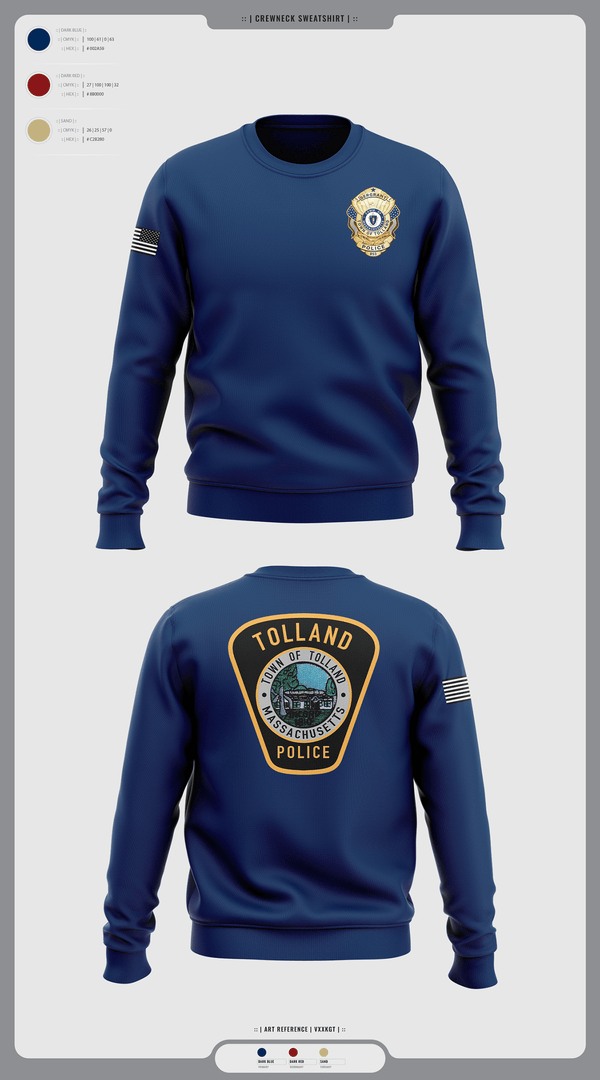 Crew Neck Sweatshirt, Tolland Police Department, , Teamtime, Team time, sublimation, custom sports apparel, team uniforms, spirit wear, spiritwear, sports uniforms, custom shirts, team store, custom team store, fundraiser sports, apparel fundraiser