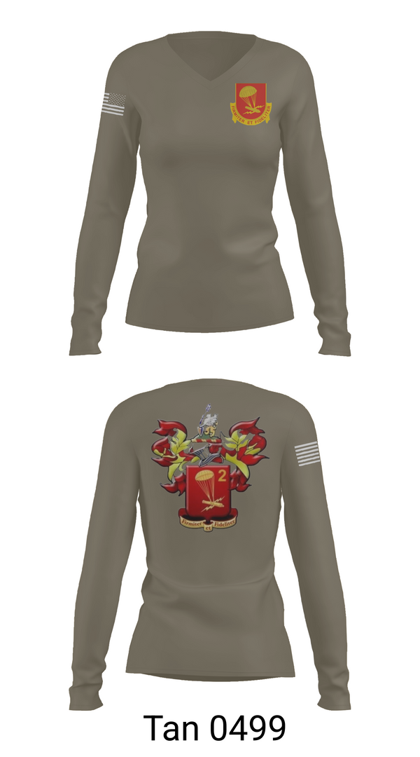 Womens Long Sleeve Vneck Shirt, 2-377 PFAR, Army, Teamtime, Team time, sublimation, custom sports apparel, team uniforms, spirit wear, spiritwear, sports uniforms, custom shirts, team store, custom team store, fundraiser sports, apparel fundraiser