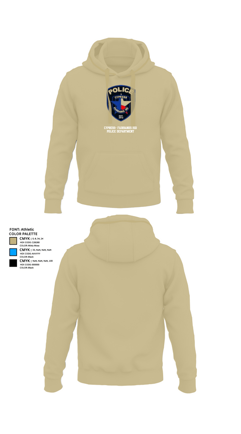 Hoodie, Cypress- Fairbanks ISD Police Department, Police, Teamtime, Team time, sublimation, custom sports apparel, team uniforms, spirit wear, spiritwear, sports uniforms, custom shirts, team store, custom team store, fundraiser sports, apparel fundraiser