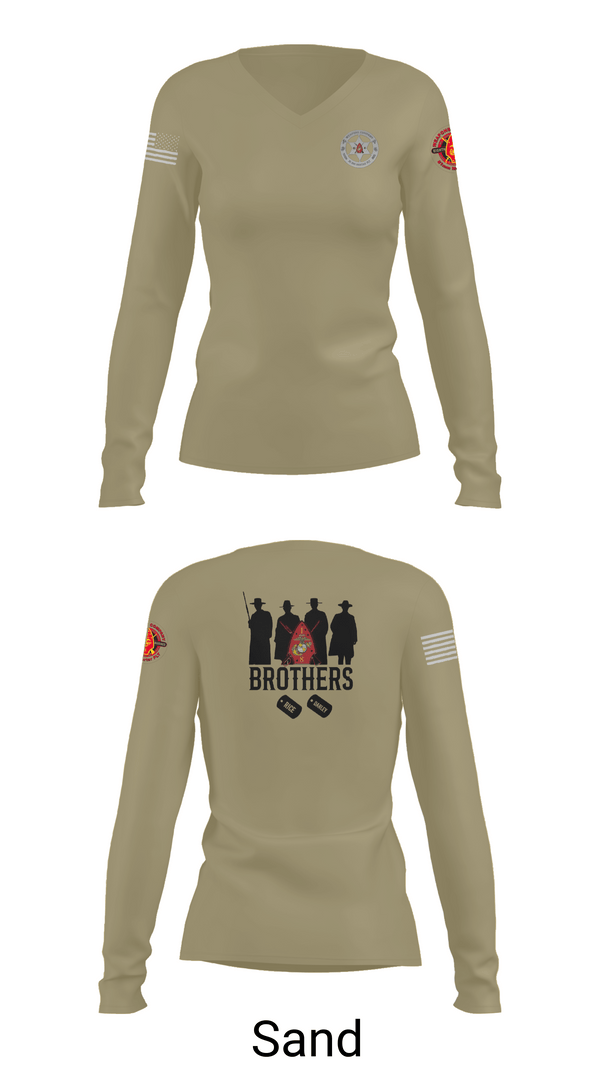 Womens Long Sleeve Vneck Shirt, Wpns 1/8 Mortars, , Teamtime, Team time, sublimation, custom sports apparel, team uniforms, spirit wear, spiritwear, sports uniforms, custom shirts, team store, custom team store, fundraiser sports, apparel fundraiser