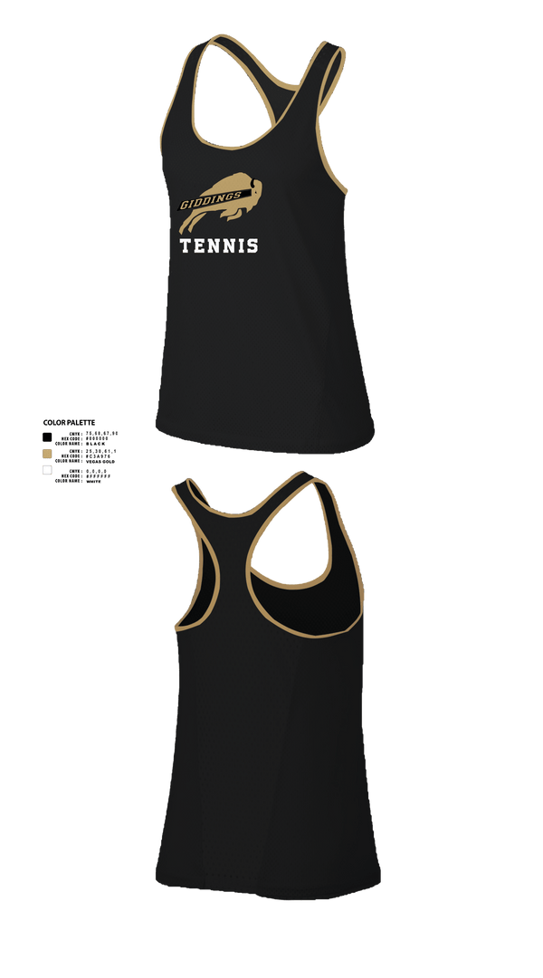 Tank Top, Giddings Tennis, Tennis, Teamtime, Team time, sublimation, custom sports apparel, team uniforms, spirit wear, spiritwear, sports uniforms, custom shirts, team store, custom team store, fundraiser sports, apparel fundraiser