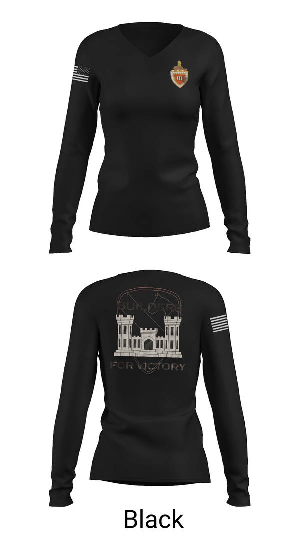 Womens Long Sleeve Vneck Shirt, 3 EN BN, , Teamtime, Team time, sublimation, custom sports apparel, team uniforms, spirit wear, spiritwear, sports uniforms, custom shirts, team store, custom team store, fundraiser sports, apparel fundraiser