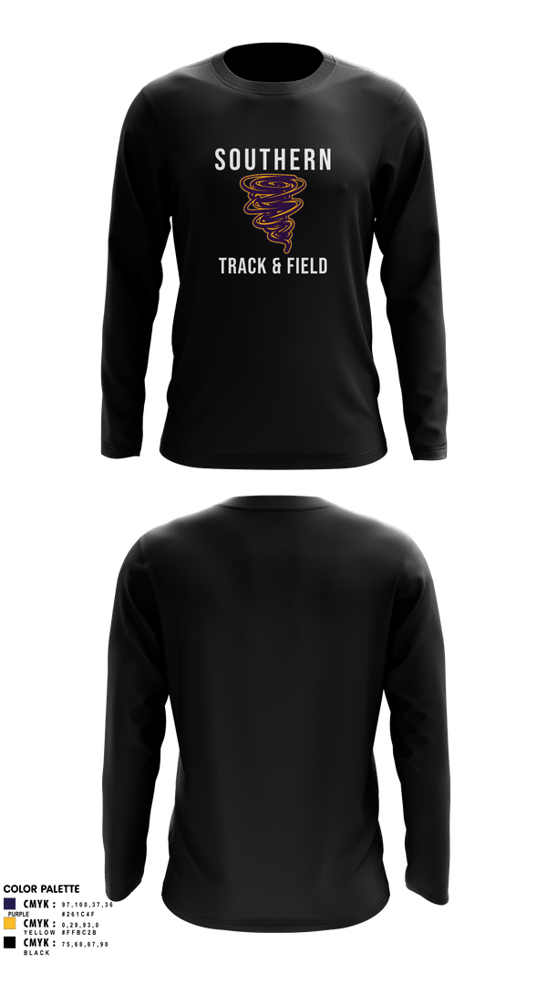 Long Sleeve Performance Shirt, Southern Middle School Track and Field, Track & Field, Teamtime, Team time, sublimation, custom sports apparel, team uniforms, spirit wear, spiritwear, sports uniforms, custom shirts, team store, custom team store, fundraiser sports, apparel fundraiser