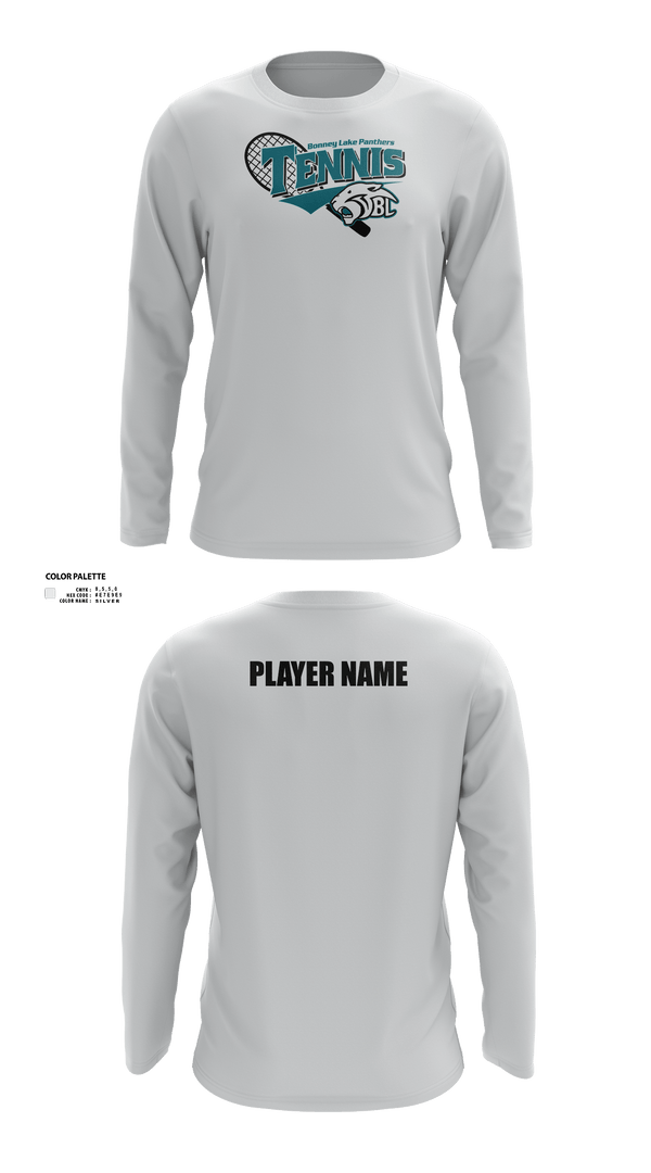 Long Sleeve Performance Shirt, Bonney Lake Panthers Tennis, Tennis, Teamtime, Team time, sublimation, custom sports apparel, team uniforms, spirit wear, spiritwear, sports uniforms, custom shirts, team store, custom team store, fundraiser sports, apparel fundraiser