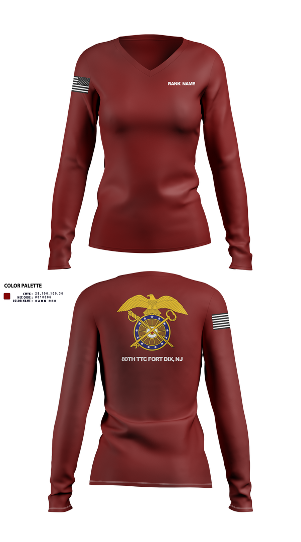 Womens Long Sleeve Vneck Shirt, 80th TTC, , Teamtime, Team time, sublimation, custom sports apparel, team uniforms, spirit wear, spiritwear, sports uniforms, custom shirts, team store, custom team store, fundraiser sports, apparel fundraiser
