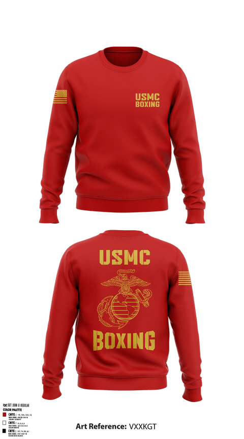 Crew Neck Sweatshirt, Marine corps boxing, Marines, Teamtime, Team time, sublimation, custom sports apparel, team uniforms, spirit wear, spiritwear, sports uniforms, custom shirts, team store, custom team store, fundraiser sports, apparel fundraiser