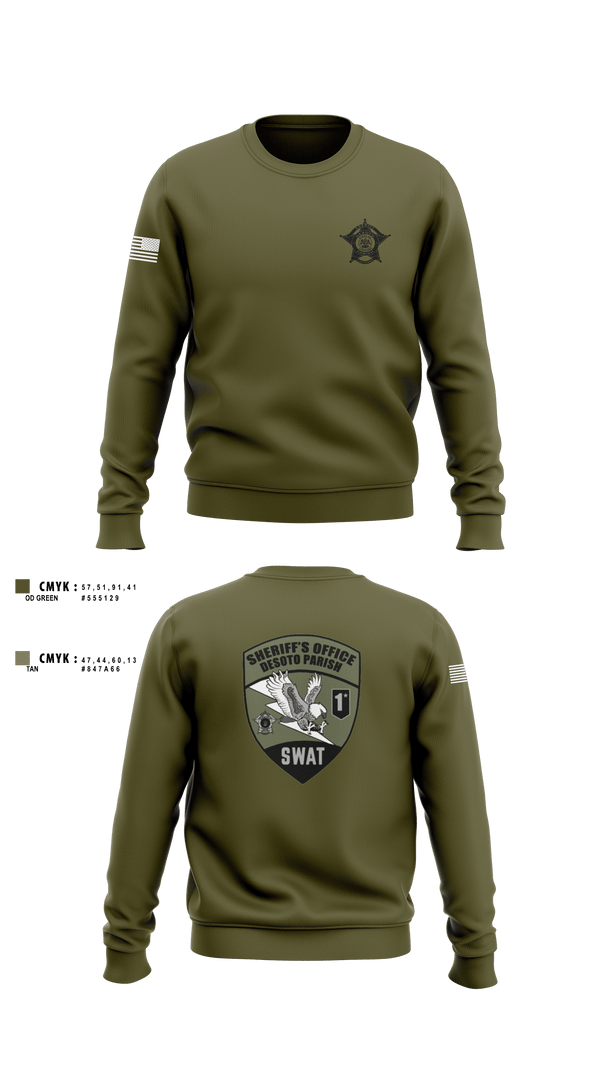 Crew Neck Sweatshirt, Desoto Parish Sheriff’s Office SWAT, , Teamtime, Team time, sublimation, custom sports apparel, team uniforms, spirit wear, spiritwear, sports uniforms, custom shirts, team store, custom team store, fundraiser sports, apparel fundraiser